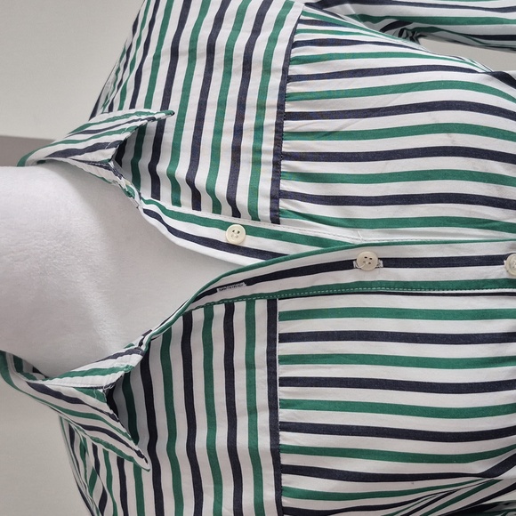 J. Crew Multicolour Striped Button Down Belted Tie Waist Midi Shirtdress Size 6 - Picture 3 of 10